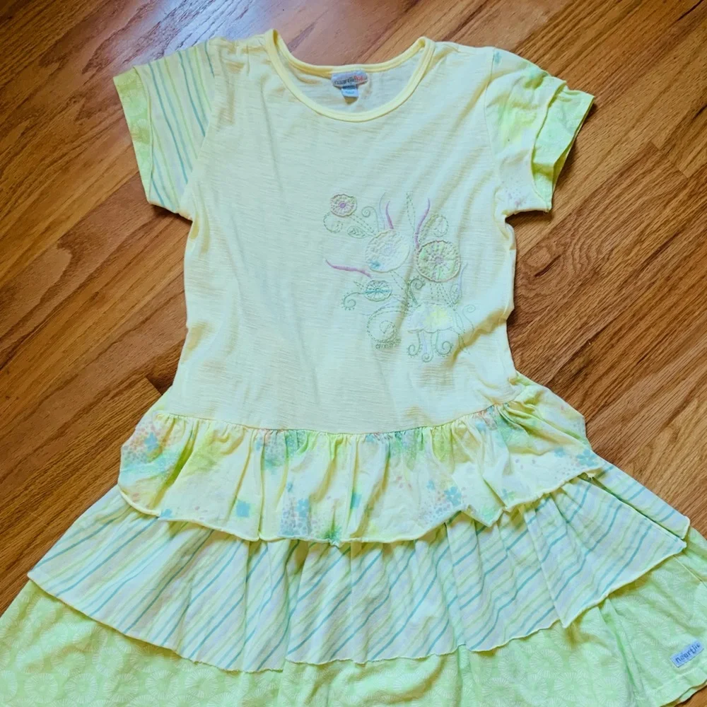 Naartjie NWOT XXXXL size 10 - girls - dress +leggings - yellow and light green